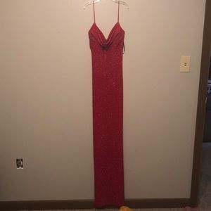 Red Glittery Prom Dress.